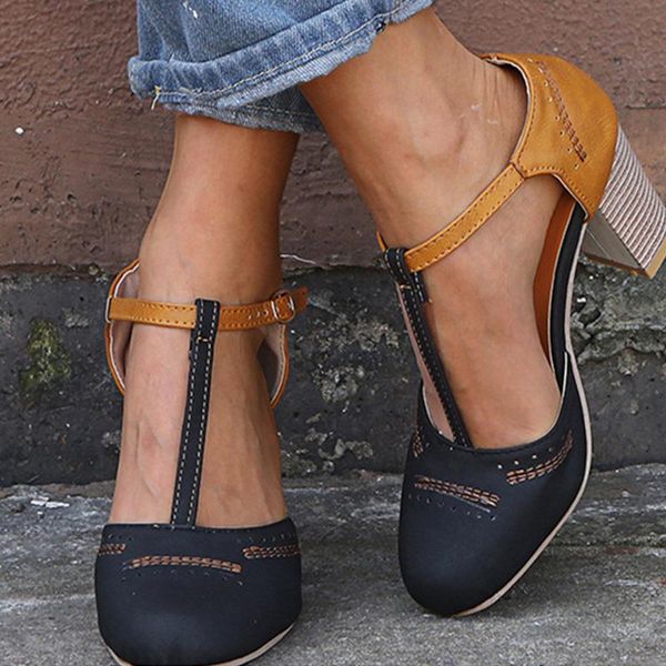 cinessd women shoes summer t-strap sandals retro high heel roman style casual lady sandals female shoes plus size 35-43, Black
cinessd women shoes summer t-strap sandals retro high heel roman style casual lady sandals female shoes plus size 35-43, Black