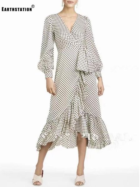 casual dresses retro polka dot v-neck high waist ruffle irregular dress ladies' fall fashion wrapped bufishtail skirt, Black;gray
casual dresses retro polka dot v-neck high waist ruffle irregular dress ladies' fall fashion wrapped bufishtail skirt, Black;gray