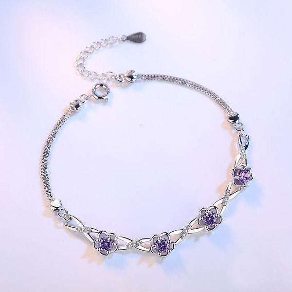 charm bracelets peach blossom flower bracelet fine silver plated for women & bangles jewelry zircon crystal femme, Golden;silver
charm bracelets peach blossom flower bracelet fine silver plated for women & bangles jewelry zircon crystal femme, Golden;silver