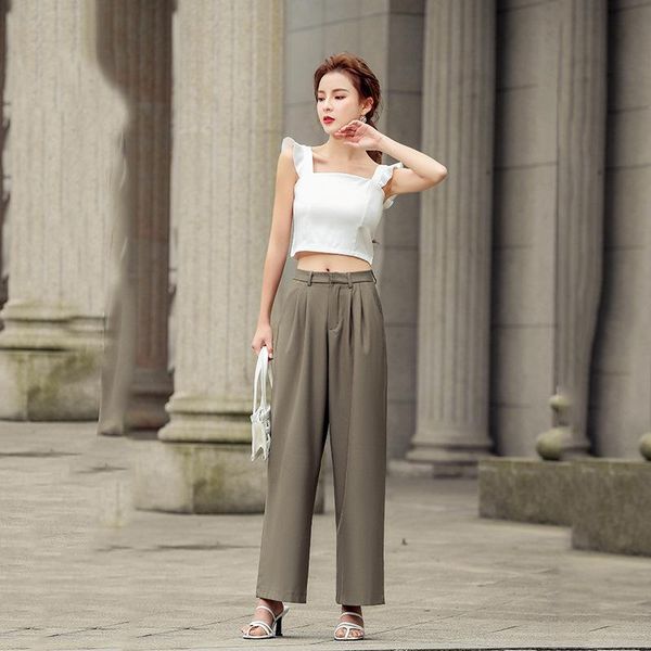 women's pants & capris 2021 summer retro simple solid color wide leg high waist slimming casual temperament women long, Black;white
women's pants & capris 2021 summer retro simple solid color wide leg high waist slimming casual temperament women long, Black;white