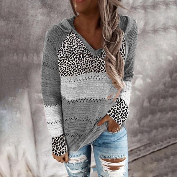 women patchwork hooded sweater lady winter v neck leopard knitted sweater female autumn long sleeve pullovers knitted, White;black
women patchwork hooded sweater lady winter v neck leopard knitted sweater female autumn long sleeve pullovers knitted, White;black