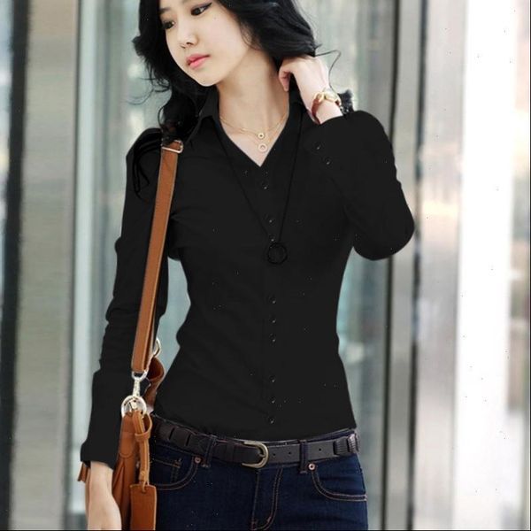 women spring summer blouses shirts office lady turn down collar slim shirts fashion long sleeve solid blouses 2021, White
women spring summer blouses shirts office lady turn down collar slim shirts fashion long sleeve solid blouses 2021, White