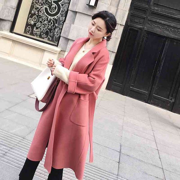 cedar powder double-sided women's 2021 winter new hand sewn over knee long australian wool tweed coat, Tan;black
cedar powder double-sided women's 2021 winter new hand sewn over knee long australian wool tweed coat, Tan;black