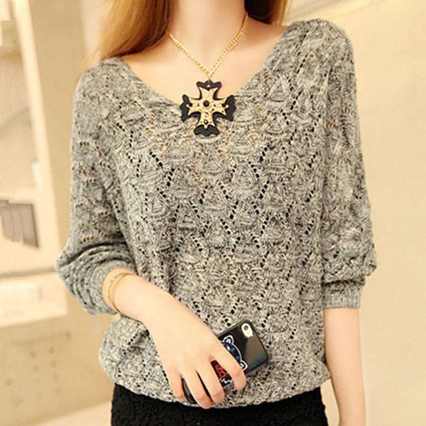 women's sweaters fashion women pullovers casual v-neck loose batwing sleeve hollow out thin knitted sweater, White;black
women's sweaters fashion women pullovers casual v-neck loose batwing sleeve hollow out thin knitted sweater, White;black