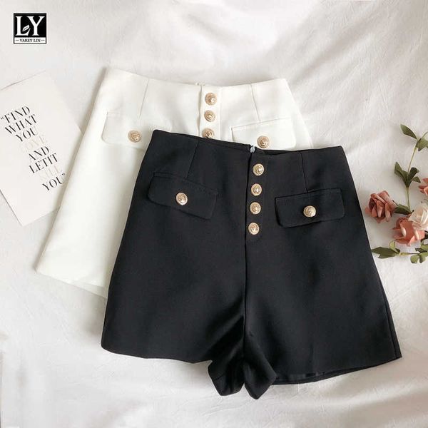 ly varey lin spring summer women casual single breasted wide leg shorts office lady high waist temperament 210526, White;black
ly varey lin spring summer women casual single breasted wide leg shorts office lady high waist temperament 210526, White;black