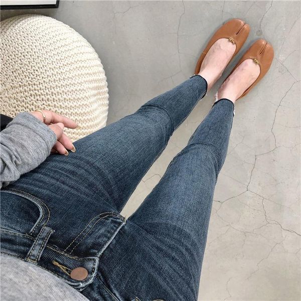women's jeans woman pants blue gray autumn high waist skinny women