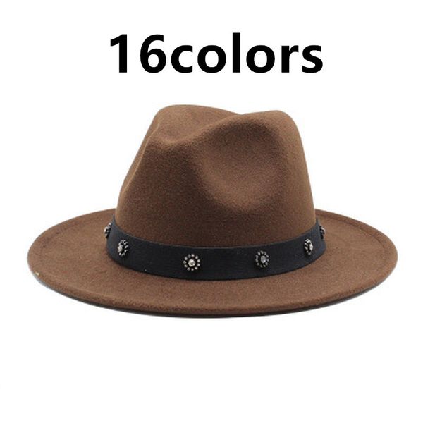 2021 hats large brim solid belt fedora men elegant green red jazz women winter felt hat new ejx4, Blue;gray
2021 hats large brim solid belt fedora men elegant green red jazz women winter felt hat new ejx4, Blue;gray