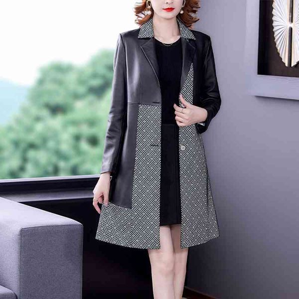 middle aged and elderly women's autumn winter coat new foreign style splicing young mother's expensive wife's leather medium, Black
middle aged and elderly women's autumn winter coat new foreign style splicing young mother's expensive wife's leather medium, Black