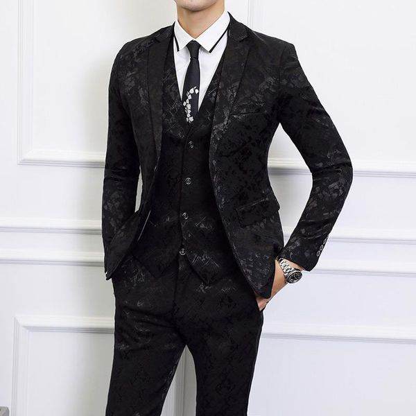 men's suits & blazers 6xl mens 3 piece set (jacket + pants vest) business wedding men blazer jacket with waistcoat and trousers, White;black
men's suits & blazers 6xl mens 3 piece set (jacket + pants vest) business wedding men blazer jacket with waistcoat and trousers, White;black