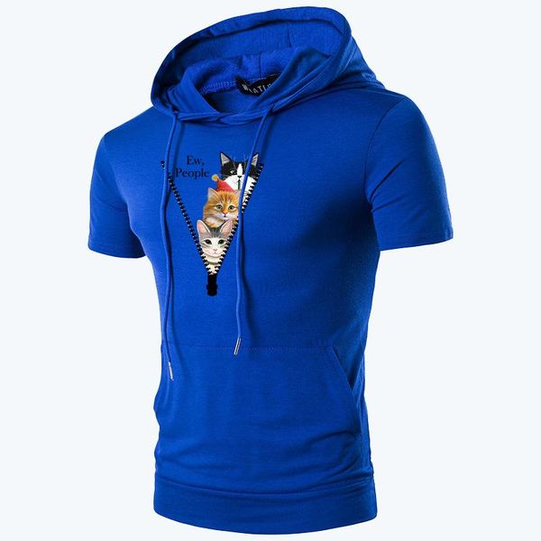 men's t-shirts short sleeve hoodie t-shirt summer cute three kittens print with hat s-4xl male awesome fitness elastic casual tee top, White;black
men's t-shirts short sleeve hoodie t-shirt summer cute three kittens print with hat s-4xl male awesome fitness elastic casual tee top, White;black