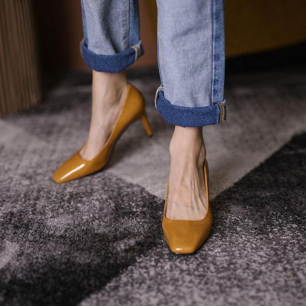 dress shoes allbitefo size 33-42 fashion square toe comfortable genuine leather women heels office work pumps high heel, Black
dress shoes allbitefo size 33-42 fashion square toe comfortable genuine leather women heels office work pumps high heel, Black