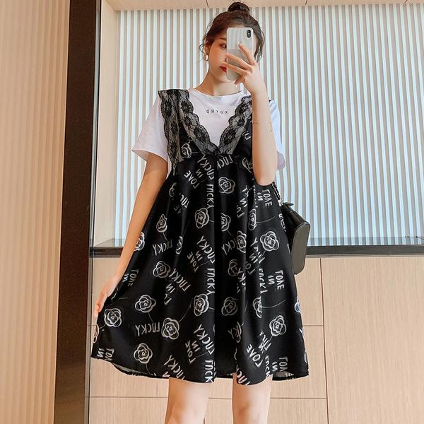 maternity dresses 2021 summer pregnant women fashion dress short sleeve o-neck lace patchwork letters printing chiffon long shirts, White
maternity dresses 2021 summer pregnant women fashion dress short sleeve o-neck lace patchwork letters printing chiffon long shirts, White