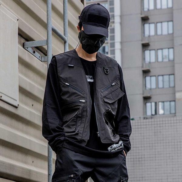men's vests men techwear vest streetwear cargo multi-pockets tactical jacket, Black;white
men's vests men techwear vest streetwear cargo multi-pockets tactical jacket, Black;white