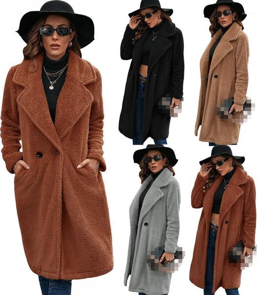 women's wool & blends imcute lamb down plush coat temperament self-cultivation winter warmth turn long-sleeved button streetwear, Black
women's wool & blends imcute lamb down plush coat temperament self-cultivation winter warmth turn long-sleeved button streetwear, Black
