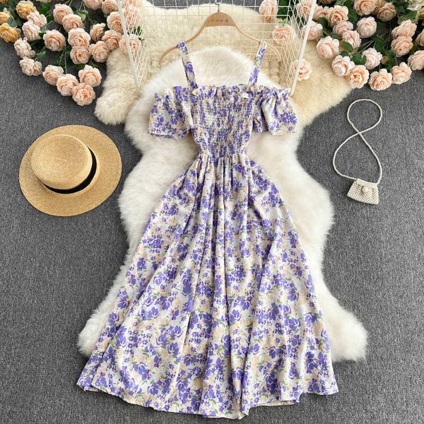 women floral strap dress french sweet elastic ruched a-line dresses summer bohemian print off shoulder beach sundress 210715, Black;gray
women floral strap dress french sweet elastic ruched a-line dresses summer bohemian print off shoulder beach sundress 210715, Black;gray