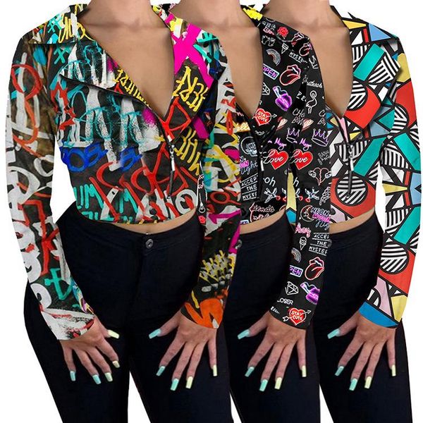 women's jackets echoine colorful letter print zipper short jacket long sleeve biker coat casual autumn outwear winter streetwear, Black;brown
women's jackets echoine colorful letter print zipper short jacket long sleeve biker coat casual autumn outwear winter streetwear, Black;brown