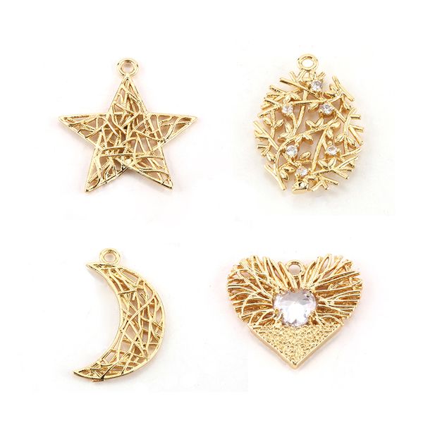 charm charms for jewelry making supplies gold heart star moon pendant diy earring bracelet necklace copper accessories, Bronze;silver
charm charms for jewelry making supplies gold heart star moon pendant diy earring bracelet necklace copper accessories, Bronze;silver