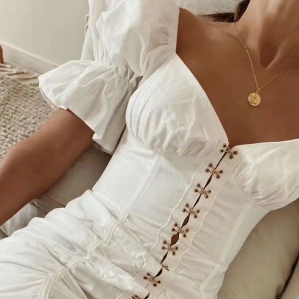 2021 spring new arrival solid sleeve short blow square neck high waist vintage thin button mini dress plied bhn3, Black;gray
2021 spring new arrival solid sleeve short blow square neck high waist vintage thin button mini dress plied bhn3, Black;gray