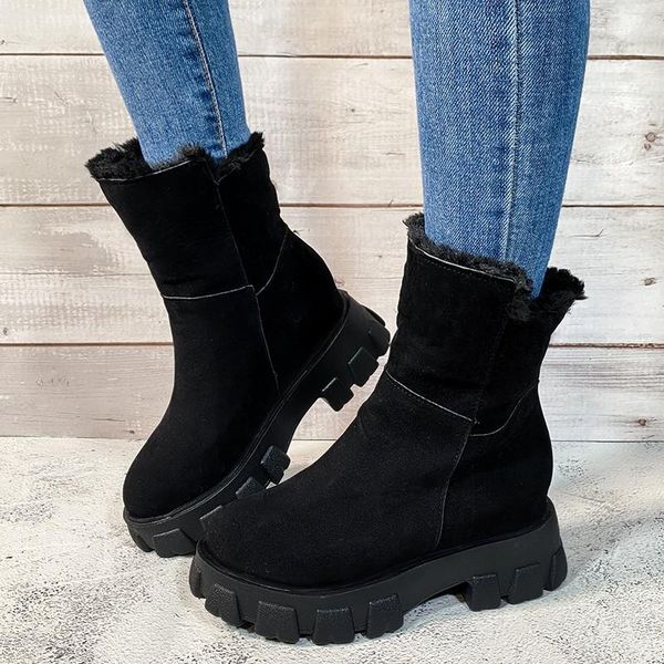 boots platform heels warm winter shoes for girls women snow suede chunky furry fashion short plush, Black
boots platform heels warm winter shoes for girls women snow suede chunky furry fashion short plush, Black