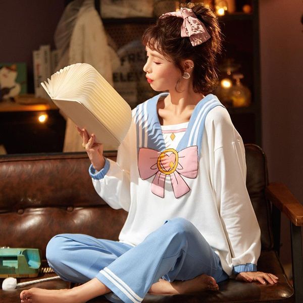 full cotton long sleeve women pajamas set cute doll collar pajamas kawaii princess style blue sailor moon print women sleepwear, Black;red
full cotton long sleeve women pajamas set cute doll collar pajamas kawaii princess style blue sailor moon print women sleepwear, Black;red