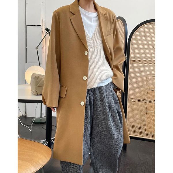 women's trench coats tint era korean fashion autumn winter style trend single-breasted loose long blazers coat female y2k, Tan;black
women's trench coats tint era korean fashion autumn winter style trend single-breasted loose long blazers coat female y2k, Tan;black