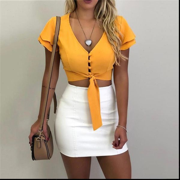 fashion women v neck crop tank elegant solid tee ladies bandage tunique femme dames party club streetwewar, White
fashion women v neck crop tank elegant solid tee ladies bandage tunique femme dames party club streetwewar, White