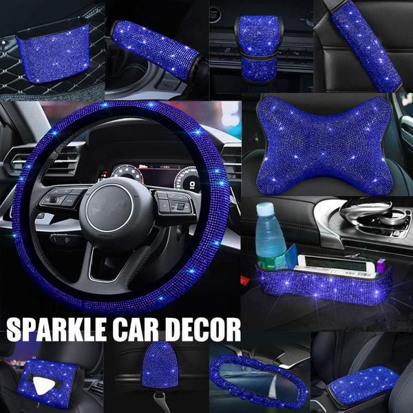 steering wheel covers bling rhinestones crystal car cover pu leather steering-wheel universal auto accessory styling decor 
steering wheel covers bling rhinestones crystal car cover pu leather steering-wheel universal auto accessory styling decor