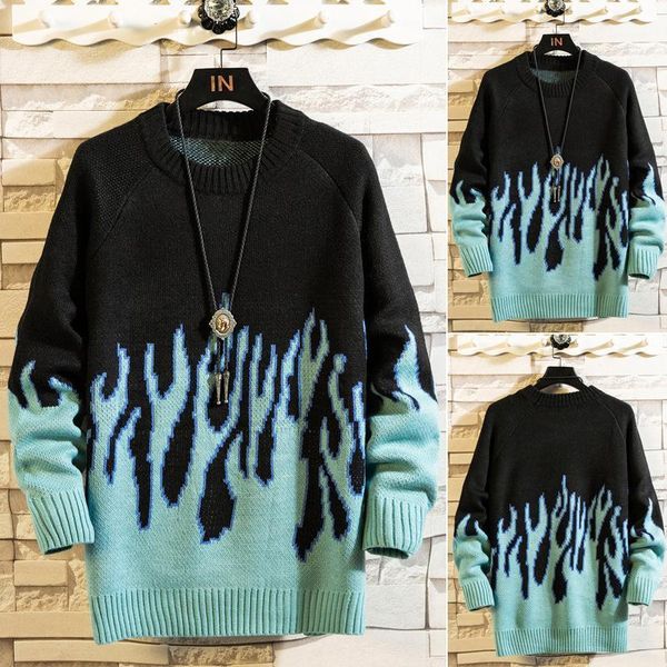 men's sweaters national tide knitted blue flame sweater gentle japanese autumn and winter men women hip-hop loose couples, White;black
men's sweaters national tide knitted blue flame sweater gentle japanese autumn and winter men women hip-hop loose couples, White;black