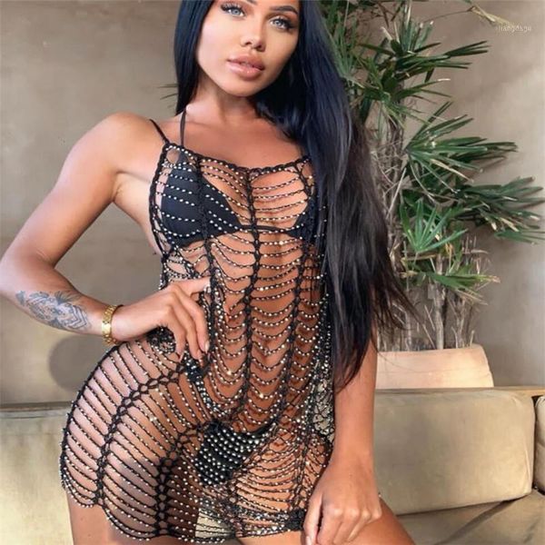 crocheted cutout beach dress solid color u-neck sleeveless handmade hollow out layered shiny bikini cover-ups women women's swimwear, White;black
crocheted cutout beach dress solid color u-neck sleeveless handmade hollow out layered shiny bikini cover-ups women women's swimwear, White;black