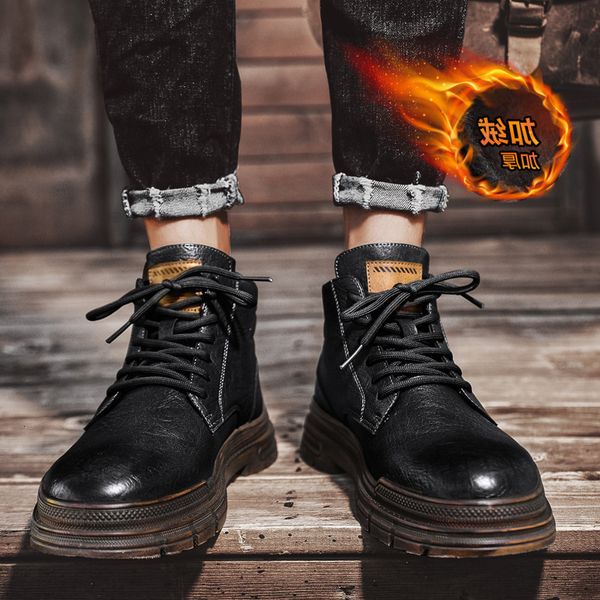 martin boots men's high winter plush warm work british style motorcycle casual leather trend, Black
martin boots men's high winter plush warm work british style motorcycle casual leather trend, Black