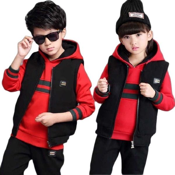 boy kids clothes + pants + vest children's autumn winter suit girls hooded velvet 3 pcs sets children's clothing outfits 210225, White
boy kids clothes + pants + vest children's autumn winter suit girls hooded velvet 3 pcs sets children's clothing outfits 210225, White