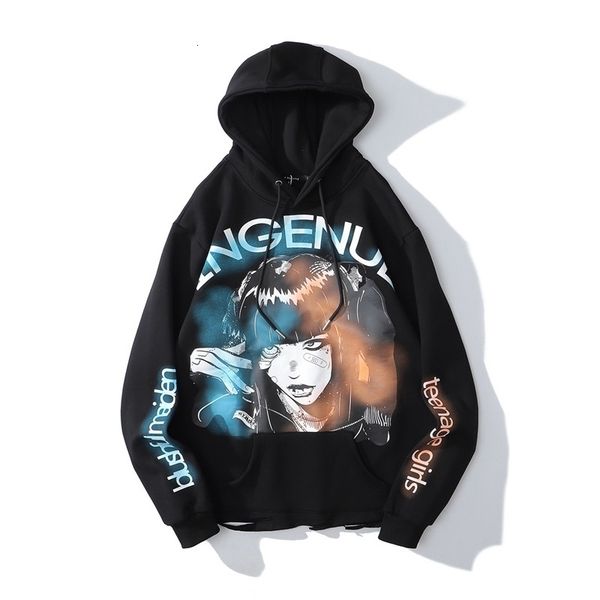 high street hip hop large hooded with hol men's fashion casual hoodie couple's dark sweater coat, Black
high street hip hop large hooded with hol men's fashion casual hoodie couple's dark sweater coat, Black