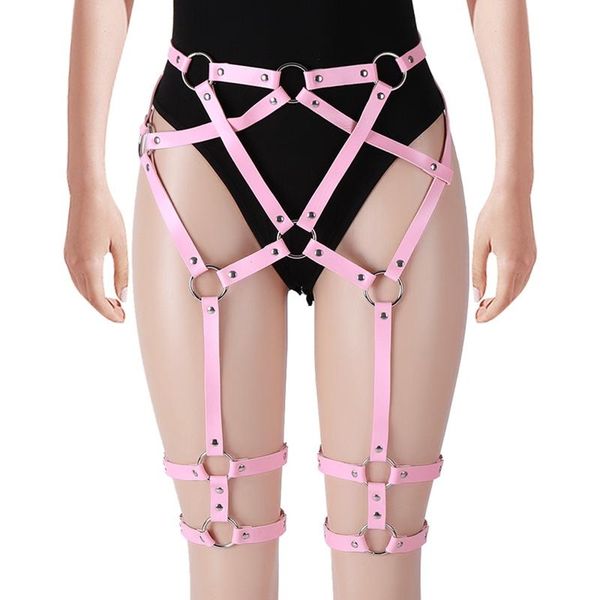 belts pink leather harness body bondage women garter belt hollow out stockings crop punk pastel goth adjust festive carnival clothing, Black;brown
belts pink leather harness body bondage women garter belt hollow out stockings crop punk pastel goth adjust festive carnival clothing, Black;brown