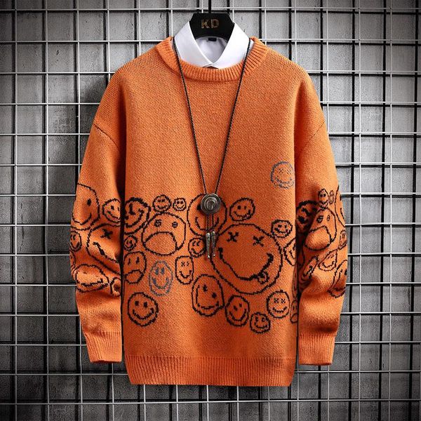 men's sweaters 2021 autumn and winter round neck pullover sweater, White;black
men's sweaters 2021 autumn and winter round neck pullover sweater, White;black