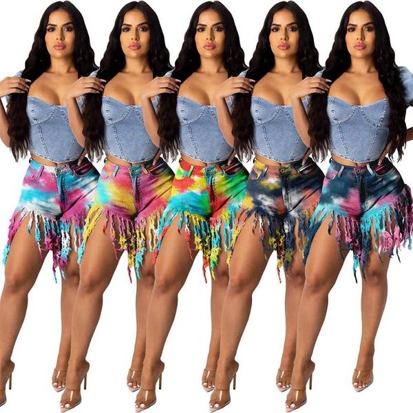 women's jeans summer short paragraph personality high waist distressed tassel tie-dye ladies denim shorts selling, Blue
women's jeans summer short paragraph personality high waist distressed tassel tie-dye ladies denim shorts selling, Blue