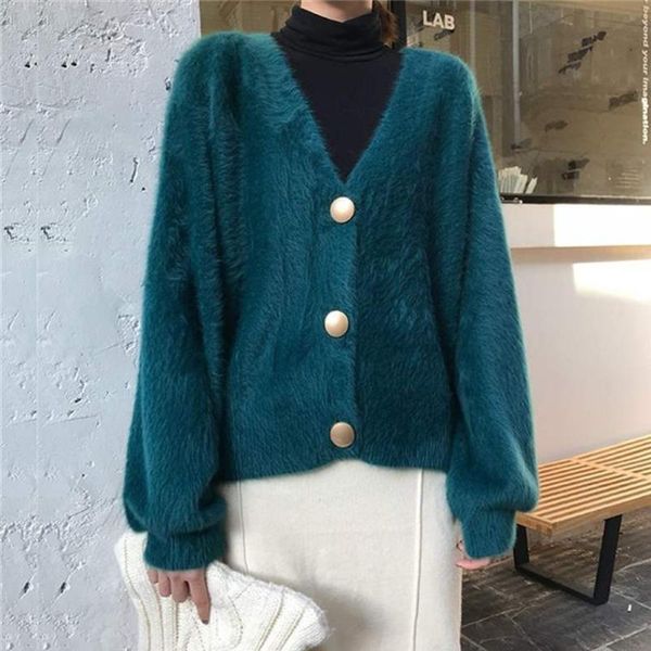 women's knits & tees autumn women sweater v neck fashion solid mohair cardigan korean style single breasted long sleeve office lady coa, White
women's knits & tees autumn women sweater v neck fashion solid mohair cardigan korean style single breasted long sleeve office lady coa, White