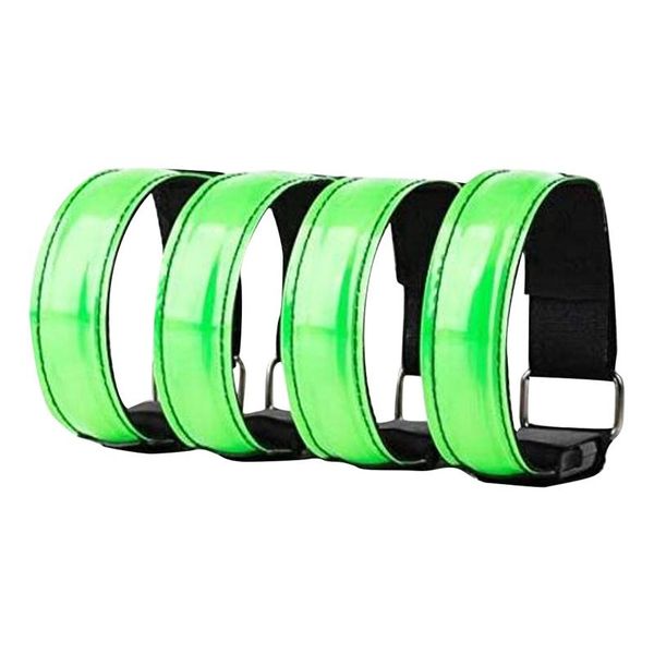 resistance bands 4pc led flashing wristbands adjustable running light slap armband lights glow band strap for cycling jogging