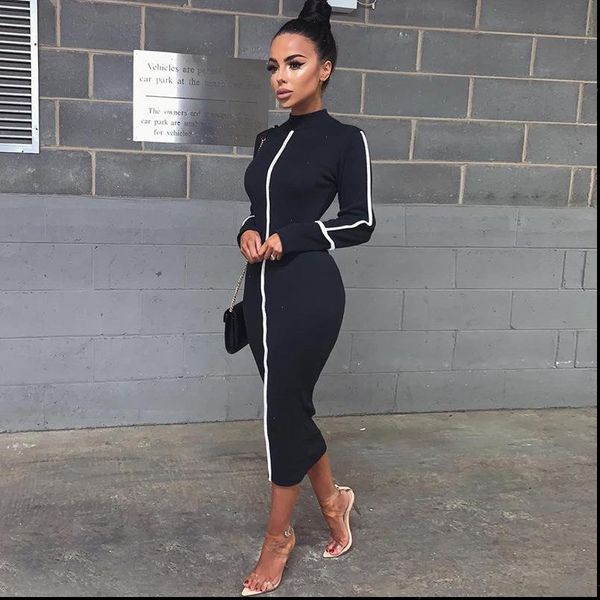 2021 summer and autumn women high street long sleeve dress temperament slim patchwork contrast midi dress, Black;gray
2021 summer and autumn women high street long sleeve dress temperament slim patchwork contrast midi dress, Black;gray