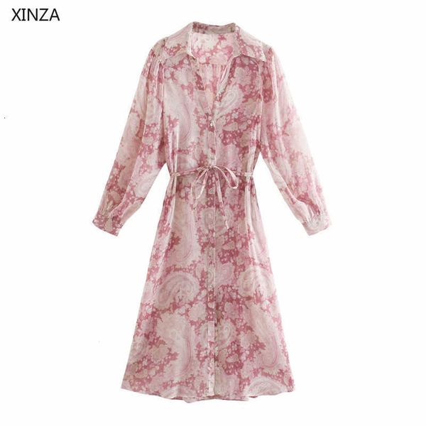 casual dresses women summer paisley print vintage midi woman long sleeve selt belt pleated pink side slits vestidos fta3, Black;gray
casual dresses women summer paisley print vintage midi woman long sleeve selt belt pleated pink side slits vestidos fta3, Black;gray