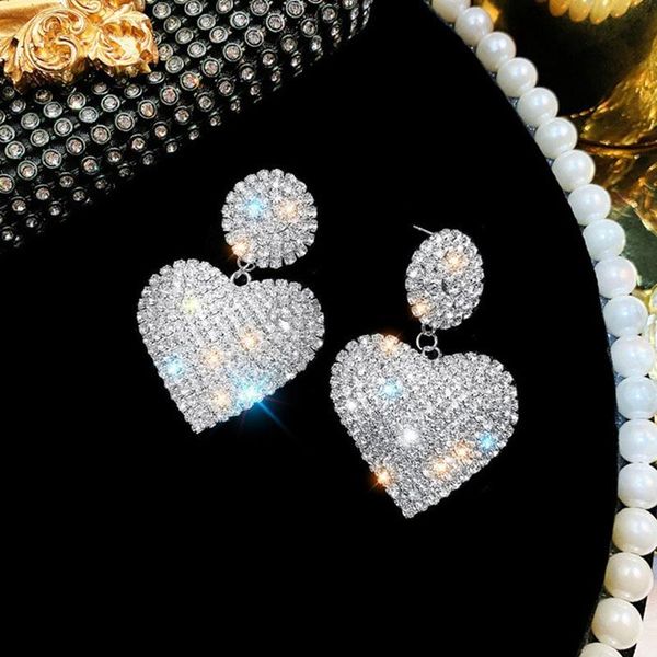 dangle & chandelier trendy big circle love heart earrings rhinestone double geometric for women long statement, Silver
dangle & chandelier trendy big circle love heart earrings rhinestone double geometric for women long statement, Silver