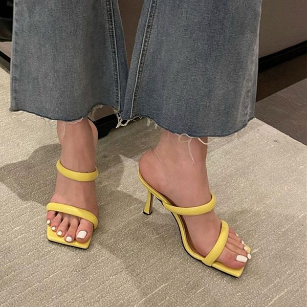 slippers 2021 summer square toe women fashion narrow band elegant ladies sandal shoes thin high heel outside slides, Black
slippers 2021 summer square toe women fashion narrow band elegant ladies sandal shoes thin high heel outside slides, Black