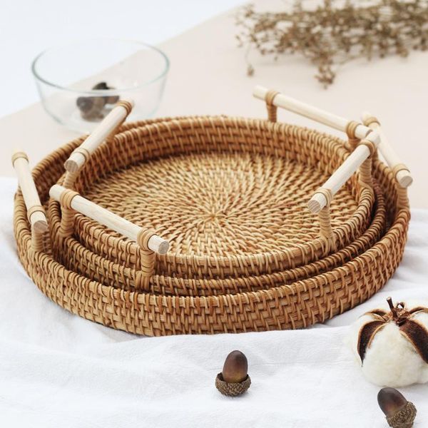 dishes & plates handwoven rattan storage tray with wooden handle round wicker basket bread plate fruit cake platter dinner serving
dishes & plates handwoven rattan storage tray with wooden handle round wicker basket bread plate fruit cake platter dinner serving