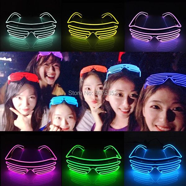party masks selling night glowing shutter glasses novelty neon luminous flashing sunglasses light up el wire
party masks selling night glowing shutter glasses novelty neon luminous flashing sunglasses light up el wire
