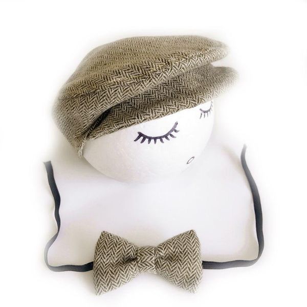 crochet baby hat and tie handmade newborn pgraphy props baby cap beanie n0hd, Yellow