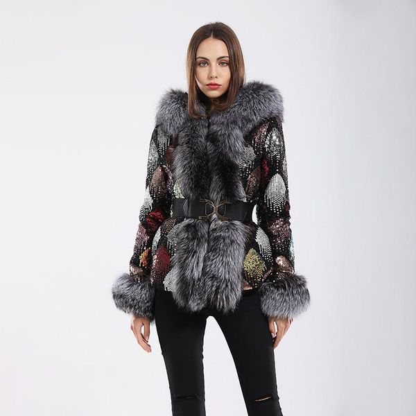 women's fur & faux winter coat 2021 lady jackets silver raccoon collar detachable parker thick warm overcoat s3560, Black
women's fur & faux winter coat 2021 lady jackets silver raccoon collar detachable parker thick warm overcoat s3560, Black