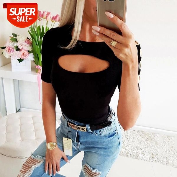 summer t-shirt women solid hollow out o neck short sleeve eyelet decor slim tee shirt casual ladies black pullover #kb17, White
summer t-shirt women solid hollow out o neck short sleeve eyelet decor slim tee shirt casual ladies black pullover #kb17, White