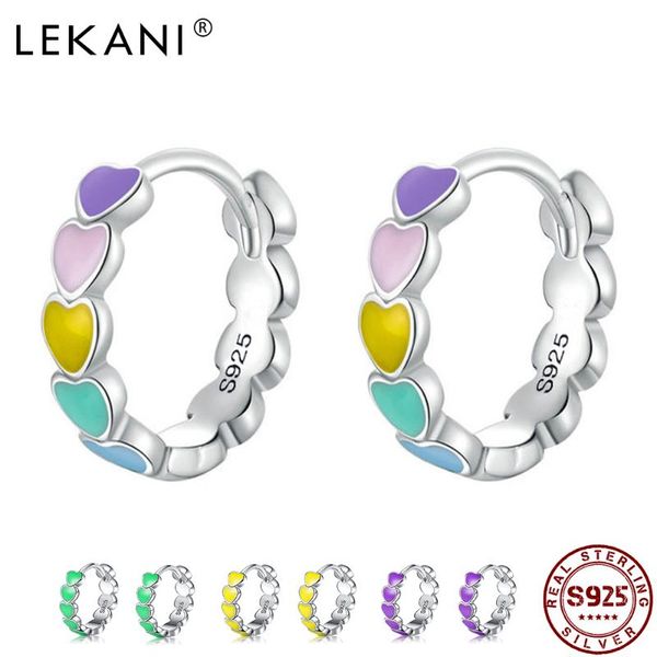 hoop & huggie lekani genuine 925 sterling silver women's earrings multicolor enamel heart rainbow trend jewelry for girl gift, Golden;silver
hoop & huggie lekani genuine 925 sterling silver women's earrings multicolor enamel heart rainbow trend jewelry for girl gift, Golden;silver