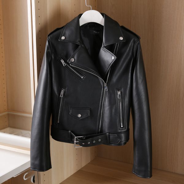 2021 new spring women pu faux leather short jacket with belt streetwear turndown collar moto biker black coat autumn outwear wlp5
2021 new spring women pu faux leather short jacket with belt streetwear turndown collar moto biker black coat autumn outwear wlp5