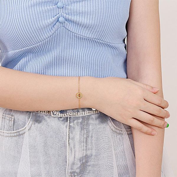 link, chain fashion women men silver color gold round bracelets jewelry for gift, Black
link, chain fashion women men silver color gold round bracelets jewelry for gift, Black