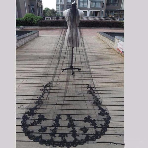 bridal veils classical black bride wedding lace edge tulle 3m long cathedral veil velos de novia
bridal veils classical black bride wedding lace edge tulle 3m long cathedral veil velos de novia